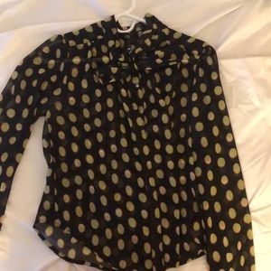 High Bow Neck Sheer Blouse